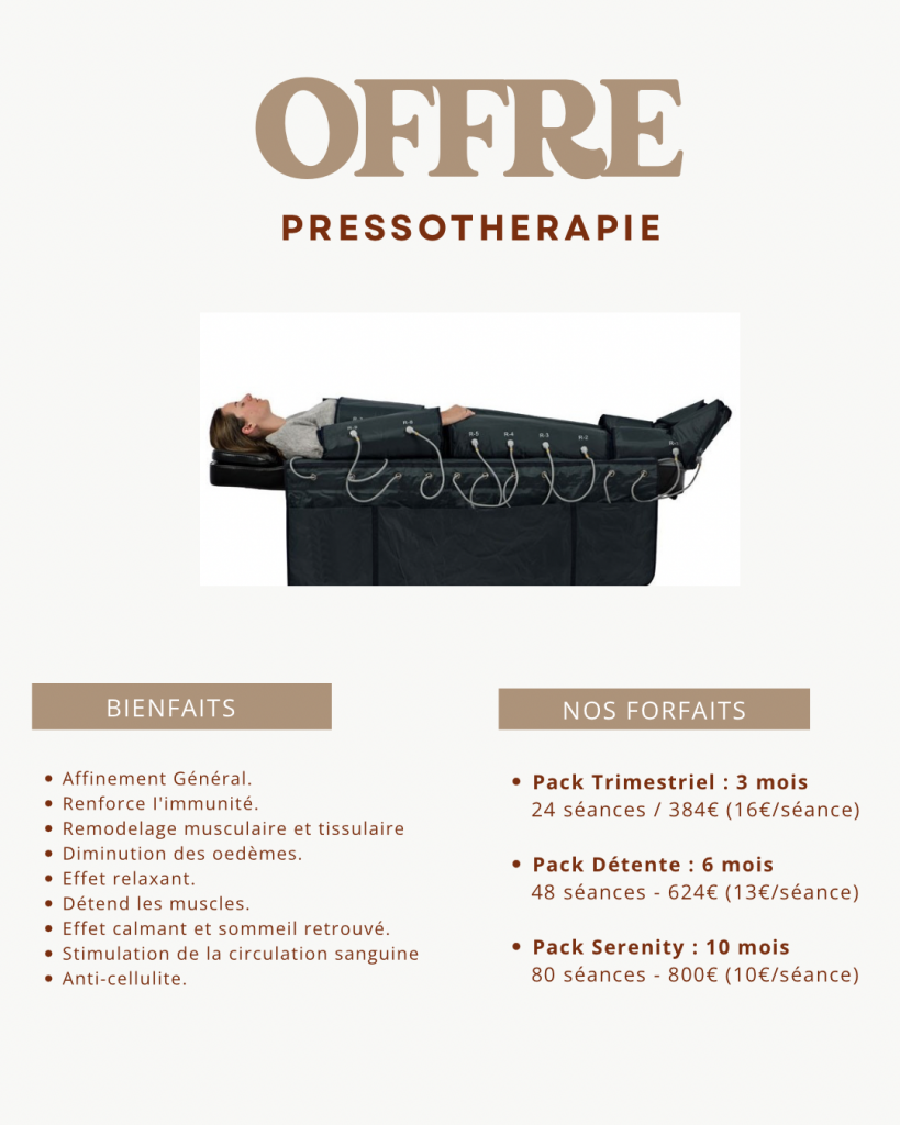 offre pressotherapie bienfaits et tarifs